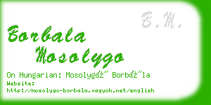 borbala mosolygo business card